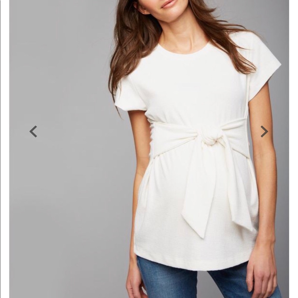 A Pea in the Pod Cream Maternity Top-Med.